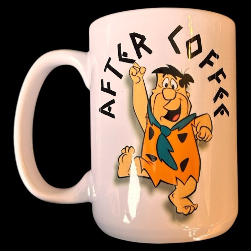 White Mug with Cartoon Character Flintsones 15oz